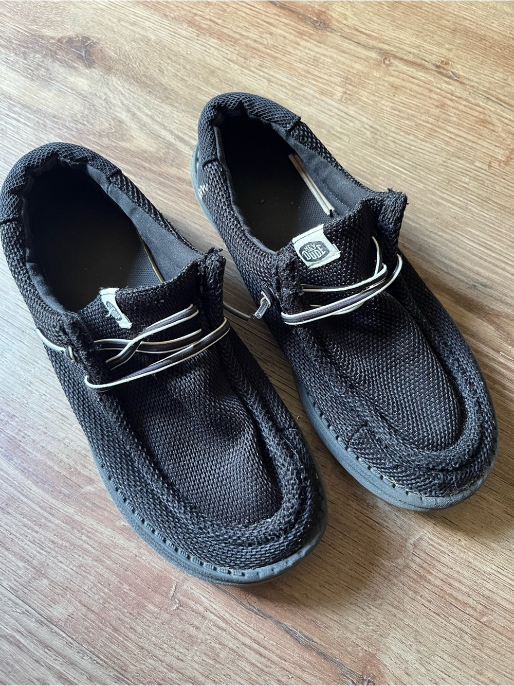 Boys Hey Dudes, Black in color, Size 4